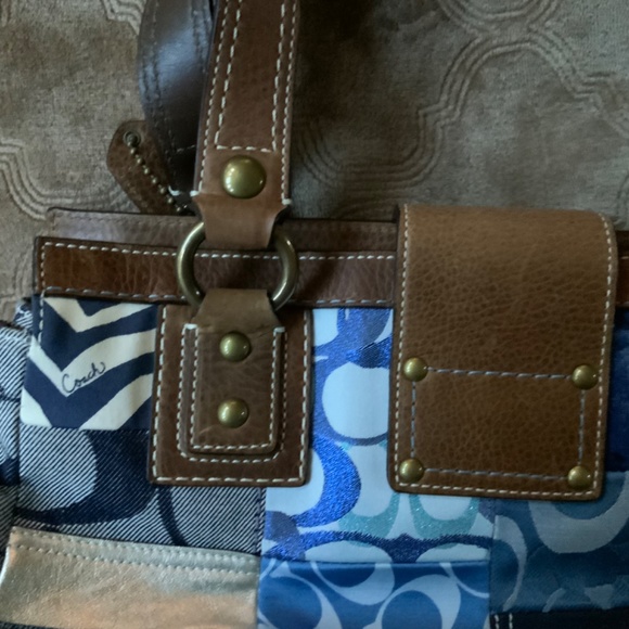 Coach large leather & multimedia, multicolor patchwork bag - Picture 8 of 8